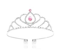 Wecoe Tiara pequeña para niñas y mujeres, corona de princesa, diadema de diamantes de imitación, diadema de cumpleaños, boda, novia, disfraz de Halloween, accesorios para el cabello de hadas (plata