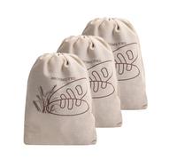 WECOLKIR Bolsas de pan de lino, reutilizables, con cordón, grandes, sin blanquear, baguette, libro electrónico para ahorrar espacio de almacenamiento de pan (30x40 cm), juego de 3 unidades
