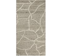 Wecon Home Alfombra beige y topo tejida a mano diseño piedra 70x140