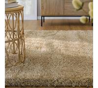Wecon Home Alfombra suave y acogedora de pelo largo, ideal para salón, dormitorio, habitación infantil y pasillo Yogui (80 x 150 cm, arena beige)