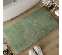 Wecon Home Basics Erik Alfombra de baño suave de algodón con mechones, antideslizante y lavable con pelo suave y aspecto transparente (55 x 65 cm, verde)