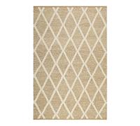 Wecon Home Novella Green Looop - Alfombra sostenible de pelo corto Kelim de yute y lana para salón, pasillo, dormitorio, habitación de los niños (200 x 290 cm, beige natural)