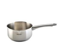 WECOOK! Cazo de Inducción Acero Inoxidable 18/10, Ø 16 cm, cap. 1,5 litros, Base Capsulada Tricapa, Mango Ergonómico Aislante,Escala Medidora, pico vertedor, apto para todas las cocinas