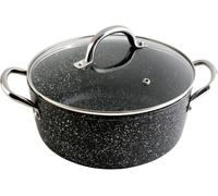 WECOOK Cazuela Alta Granito Antiadherente, Full Induction, 24 cm, 4,2 L | , aluminio forjado 3 mm, apta para horno, tapa de vidrio con válvula de vapor, apta lavavajillas