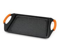 WECOOK! Ecochef Plancha Grill 45x26 cm, Antiadherente, Inducción | Aluminio fundido, Antiadherente 5 capas Quantanium, Asas silicona extraíbles, Apta inducción, gas y vitrocerámica