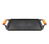 WECOOK! Ecochef Titanio Bandeja Asadora Inducción, Plancha de Asar 37X25cm, 5 Capas Antiadherente QUANTANIUM Ecológico sin PFOA, Asas de Silicona, Aluminio Fundido 5mm, Vitrocerámica, Gas, Horno