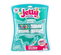 WeCool Kit de fabricación de pulseras Jelly Bands, 12 pulseras elásticas con aroma a frambuesa azul con más de 200 cuentas, kit de manualidades de joyería de moda personalizable para niños y