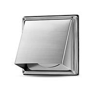 WeCooper Rejilla de protección contra la intemperie, 125 mm, rejilla de ventilación de acero inoxidable