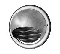 WeCooper Rejilla de Ventilación de Aire de Acero Inoxidable 304 de 150mm, Salida de Ventilación de Pared Extractora Externa Redonda con Nariz Abombada, Rejilla con Lamas, Mosquitera y Deflector