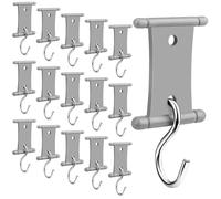 Wectirc Ganchos para toldo de caravana | Juego de ganchos de metal para toldo, soportes de luz de doble cara resistentes, ganchos en S para luces, ropa, plantas, cortinas