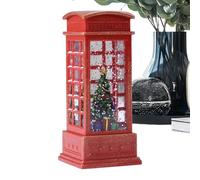 Wectirc Globo de nieve iluminado | Pequeños globos de Navidad para cabina de teléfono, centro de mesa, linterna de agua iluminada para interiores y dormitorios