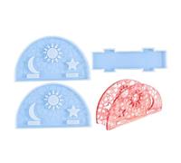 Wectirc Molde de silicona para servilletas, caja de pañuelos, molde de resina epoxi de cristal, soporte para pañuelos con patrón de luna, molde de silicona para decoración del hogar