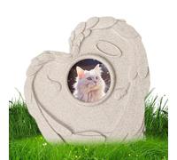 Wectirc Piedra conmemorativa para perro, adorno para tumba, piedra de resina para recuerdo de perro con marco de fotos, tu mascota perdida, mascotas, gatos