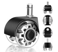 WECUTE Ruedas para Silla Oficina,10X22MM 5 Pcs Ruedas para Silla Oficina, 360 grados, rotación sin arañazos, para parquet, alfombras, laminado y azulejos, Silencioso, Seguro, Duradero