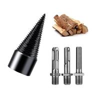 WEDAMOO 4 Piezas Kit de Astilladora de Troncos, 42mm Madera Divisor de Leña con 3 Tornillos Cónicos, Cortadora de Leña para Jardineros y Leñadores