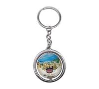 Wedare Keychain Souvenir Atenas Grecia 3D Llavero de cristal de cristal Llavero Decoración giratoria Recuerdo turístico Hombres Mujeres Accesorios Regalo Decoración giratoria