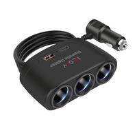 WEDAWIN 5 en 1 de 120 W Cargador Coche Mechero, PD y QC3.0, Mechero Coche Universal de 12 V/24 V, Multifuncional Cargador de Coche, para GPS/Varios Smartphones/Tablets