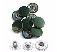 Weddecor 15mm Cierres Grande 4 Partes Botones a Presión No-Sew Botones para Leathercraft, Costura, Chaquetas, Camisas, Tela Reparación Bricolaje Proyectos, 10pcs - verde oscuro, 10pcs