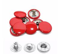 Weddecor 15mm Cierres Grande 4 Partes Botones a Presión No-Sew Botones para Leathercraft, Costura, Chaquetas, Camisas, Tela Reparación Bricolaje Proyectos, 10pcs - Rojo, 10pcs