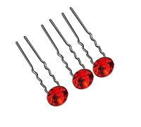 WedDecor 40 horquillas rojas para el pelo con diamantes de imitación grandes para mujeres y niñas, rizos y todo tipo de accesorios de boda para novia