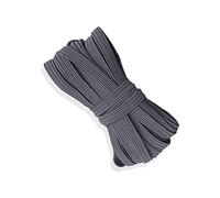 Weddecor 5mm Elástico Plano Carrete De Costura, Manualidades Y Bricolaje Artes Ancho Trenzado Tira Cuerda Cordón para Costura Máscara, Ropa, Punto, Confección, Pretinas - Gris Oscuro, 5 Metres