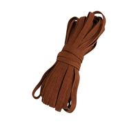 Weddecor 5mm Elástico Plano Carrete De Costura, Manualidades Y Bricolaje Artes Ancho Trenzado Tira Cuerda Cordón para Costura Máscara, Ropa, Punto, Confección, Pretinas - Marron, 25 Metres