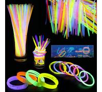 WedDecor 8" Pulgadas Brillo Palos Fiesta Packs Brazaletes Collares Neón Luz Fluorescente 50 Piezas Brilla en la Oscuridad Diversión Accesorio para Fiesta - Multicolor Brillo Palos, 50pcs