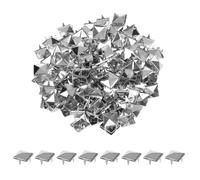 WedDecor 9mm Pirámide Tachuelas Cuadrado Pinchos Punk Cabeza para Artesanía en Piel, Bricolaje Projects, Bolsas, Cinturón, Zapato, Decorativo Ropa, Vaqueros, Bronce, 100pcs - Plateado, 12mm