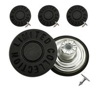 WedDecor Botones latón para Pantalones Vaqueros, Chaqueta Mezclilla con Martillo Trasero en los Cierres fijación, Ropa Moda, 17 mm, Negro, 8 Piezas