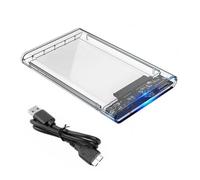 WedDecor Caja de disco duro de 2.5 pulgadas, USB 3.0 SATA HDD/SSD, caja externa negra, soporte UASP, funda externa sin herramientas, soporte para Windows, Linux, MacOS, PS4, Xbox, transparente