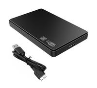 WedDecor Caja de disco duro de 2.5 pulgadas, USB 3.0 SATA HDD/SSD, caja externa negra, soporte UASP, funda externa sin herramientas, soporte para Windows, Linux, MacOS, PS4, Xbox, DVR, color negro
