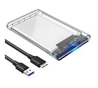 WedDecor Caja de disco duro de 2.5 pulgadas, USB 3.0 SATA HDD/SSD, caja externa negra, soporte UASP, funda externa sin herramientas, soporte para Windows, Linux, MacOS, PS4, Xbox, transparente