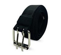 WedDecor Cinturón de poliéster con ojales dobles y hebilla negra de 1.5 pulgadas para senderismo, al aire libre, trabajo y uso casual, cinturón de combate para pantalones cargo, cinturón táctico para