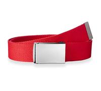 WedDecor Cinturón unisex para cinturón de combate de 26 a 51 pulgadas Tela de algodón de estilo militar Material de lona con hebilla plateada brillante Rojo 32 "- 51"