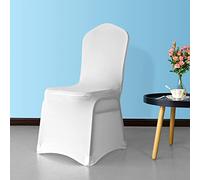 WedDecor Funda protectora blanca para silla elástica de elastano, para decoración de bodas, hoteles, conferencias, eventos, restaurantes, fiestas de cumpleaños y Navidad, 40 unidades