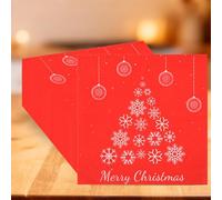 WedDecor Juego de 20 servilletas de Navidad, estampado de copo de nieve rojo de 13 pulgadas, servilletas de papel de 2 capas para decoración de mesa de vacaciones, suministros de fiesta de invierno