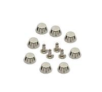 Weddecor Latón Cono Forma Pinchos Tuercas Punk Estilo con Broches para Decoración Proyectos de Manualidades Bricolaje Leathercraft Gótico Moda Accesorio, Plateado, 10mm x 5mm, 100pcs