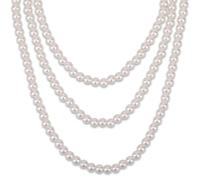 WedDecor Mujeres Largo Blanco 1920s Artificial Collar de Perlas Gran Gatsby Colgante Gargantilla Cuentas Moda Vintage Collar para Novias Boda Accesorios para Fiesta - Blanco, 47 Inches