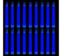 WedDecor Neón Colores Ultra Brillante Brilla en la Oscuridad Barra Luminosa Tubos Cordón Premium Fluorescente Luz Palos para Fiesta de Graduación, Camping, Nuevo Año ’S Víspera, 6 Inches, 25pcs, Azul