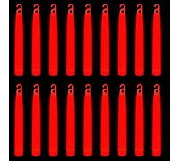 WedDecor Neón Colores Ultra Brillante Brilla en la Oscuridad Barra Luminosa Tubos Cordón Premium Fluorescente Luz Palos para Fiesta de Graduación, Camping, Nuevo Año ’S Víspera, 6 Inches, 25pcs, Rojo
