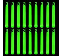 WedDecor Neón Colores Ultra Brillante Brilla en la Oscuridad Barra Luminosa Tubos Cordón Premium Fluorescente Luz Palos para Graduación Fiesta, Camping, Nuevo Año ’S Víspera, 6 Inches, 25pcs, Verde