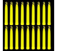 WedDecor Neón Colores Ultra Brillante Brilla en la Oscuridad Barra Luminosa Tubos Cordón Premium Fluorescente Luz Palos para Graduación Fiesta, Camping, Nuevo Año ’S Víspera, 6 Inches, 25pcs, Yellow