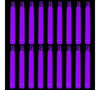 WedDecor Neón Colores Ultra Brillante Brilla en la Oscuridad Barra Luminosa Tubos Cordón Premium Fluorescente Luz Palos para Fiesta de Graduación, Camping, Nuevo Año ’S Víspera, 6 Inches, 25pcs, Lila