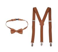 WedDecor Niños Tirantes Pajarita Juegos, Color Sólido con Fuerte Broche, Unisex Tirantes Ajustables y Lazo Set Corbata, Totalmente Elástico Tejido Pajarita Juego Para Boda, 25mm Ancho