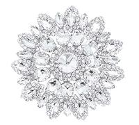 Weddecor - Parche para Vestidos de Novia, Vestidos de Novia, Vestidos de Fiesta o de Noche, diseño de Diamantes de imitación, Color Plateado A502, Plateado, 65 mm