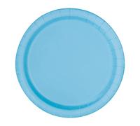 WedDecor Platos de postre redondos de 18 cm, platos de papel desechables, color azul polvo, vajilla temática para picnics, bodas, barbacoas, cumpleaños, aniversarios y eventos de Navidad, paquete de 8