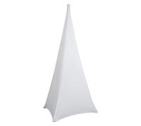 WedDecor Trípode Soporte para Altavoz Funda Strech Tela 360 Grado Cobertura Triple Costado DJ Accesorio para Bodas, Banquetes, Fiestas, Eventos, Cumpleaños - Blanco, 1pc