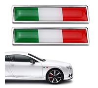 WeddHuis 2 Pcs Bandera Italiana 3D para Coche y Moto, Tuning, Adhesivo Tricolor de Italia para Exterior