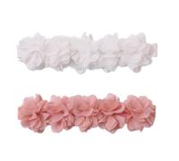 WeddHuis 2 Pieces Baby Hairband Chiffon Flower Headband Flower Crown Baby Hair Accessories Newborn Baby Toddler Children Newborn Hairband Floral Birthday Hairband Baby Girl
