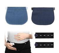 WeddHuis 2 piezas Extensores de Jeans con Cintura Ajustable,Maternidad,Pretina Alargador de Pantalones,Extensiones de Cintura Elástico,Cinturón de Sujeción,Faja para Embarazada,Body para Bebe